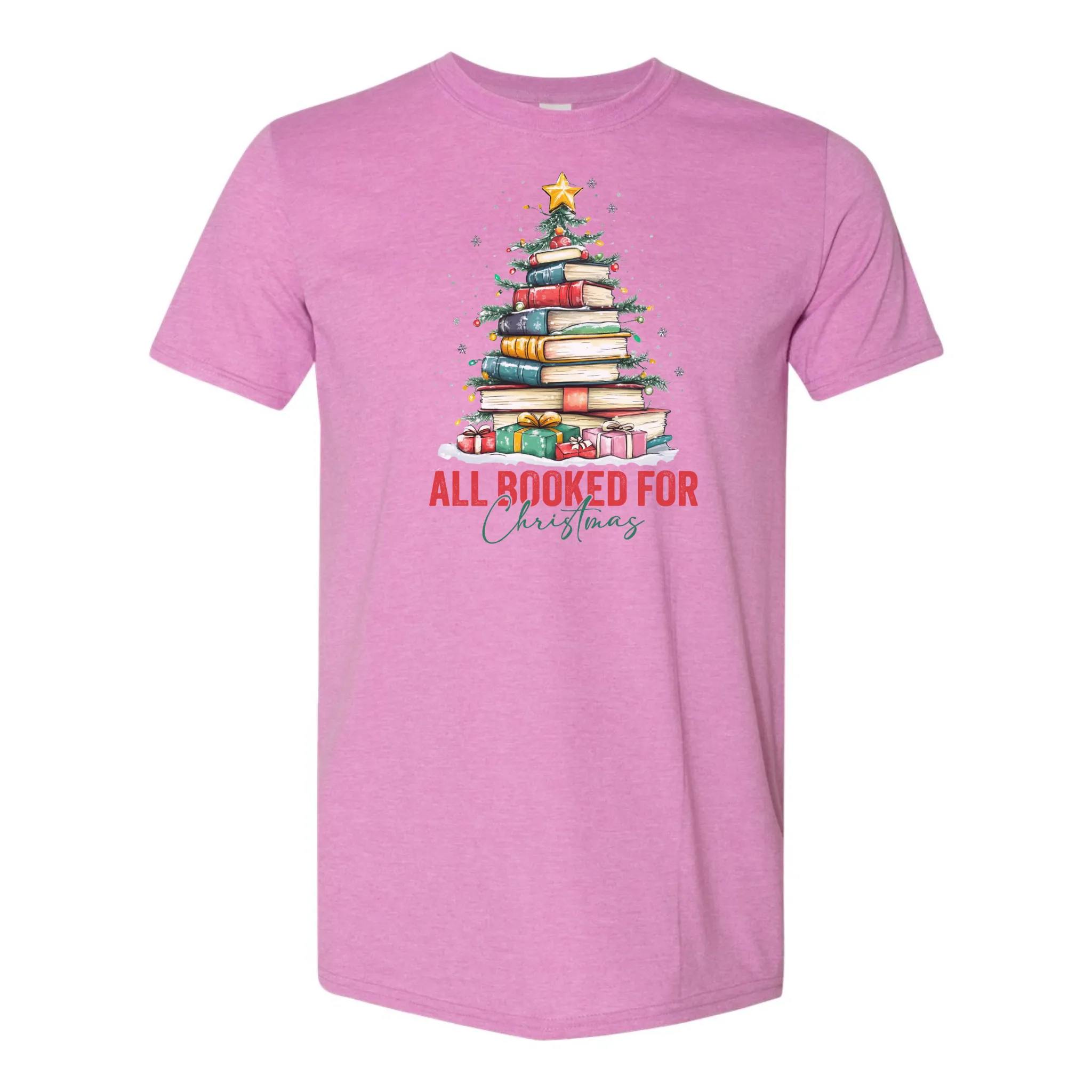 All Booked for Christmas T-Shirt – Cozy, Festive, and Perfect for Book Lovers