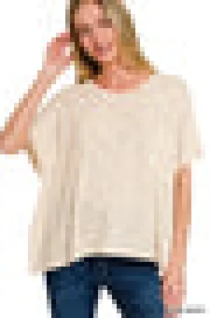 Casual Corner Hacci Top- Sandy Beige 2419