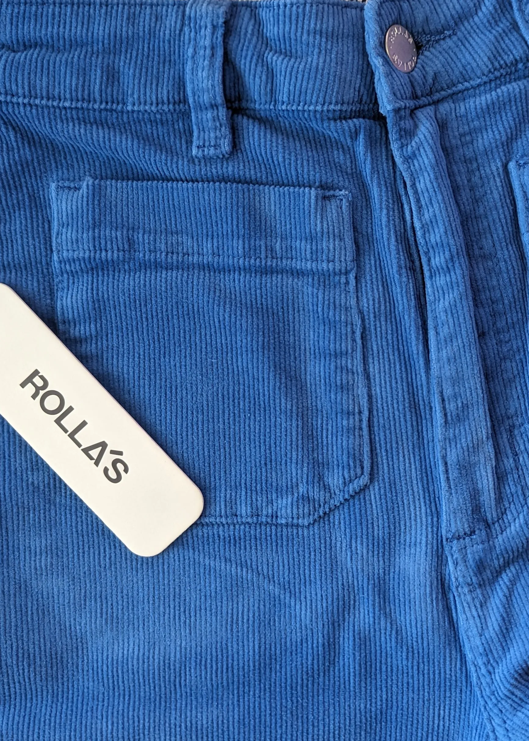 Cobalt Blue Corduroy Sailor Pants <br> <i> ankle length </i>