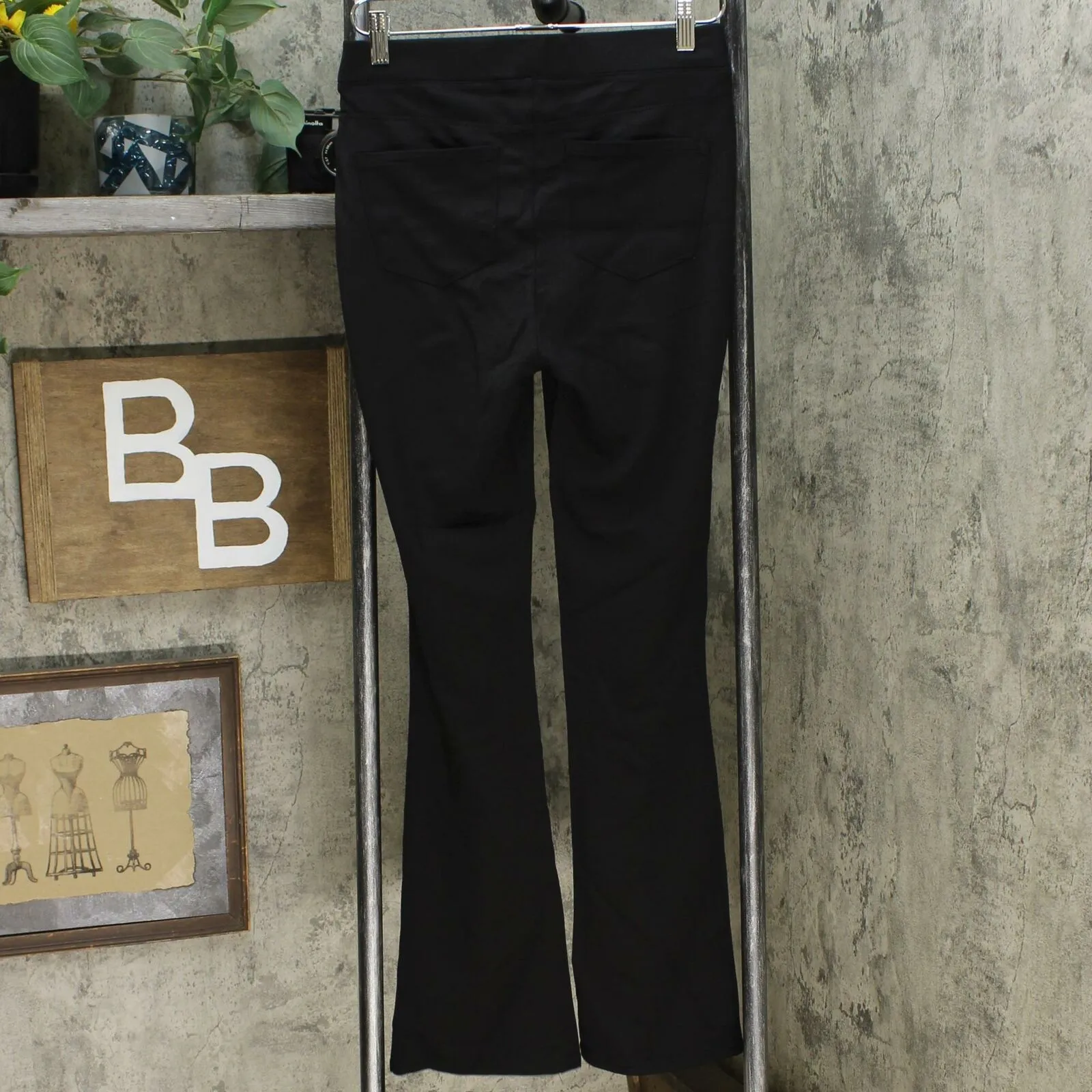 DG2 by Diane Gilman Women's Pull On Stretch Ponte Boot-Cut Pants Black XS