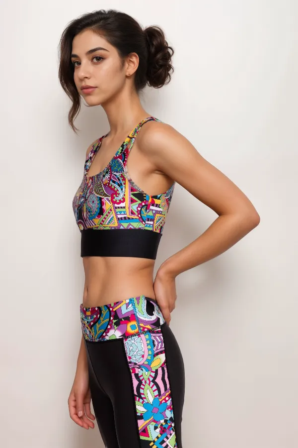 Johnny Was Bee Active Reversible Square Neck Sports A7624 Boho Chic