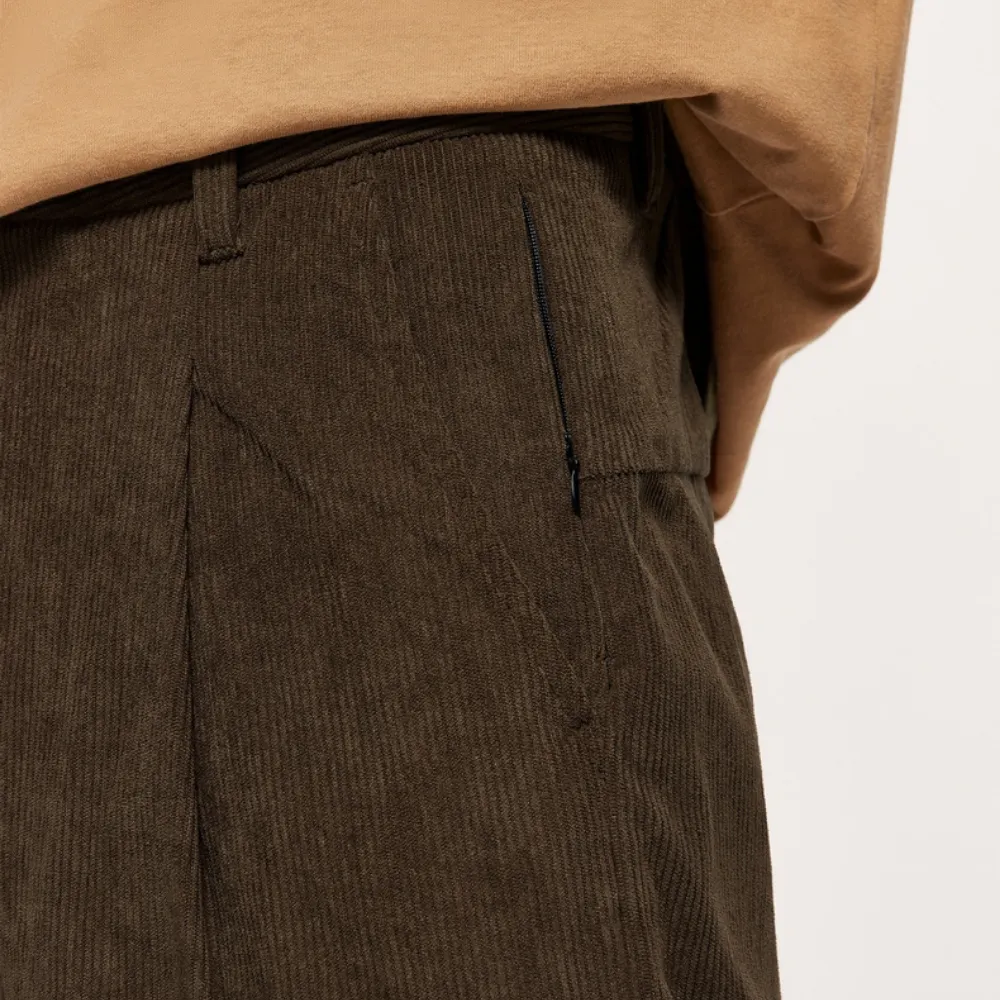 Solid Color Straight Corduroy Sweatpants