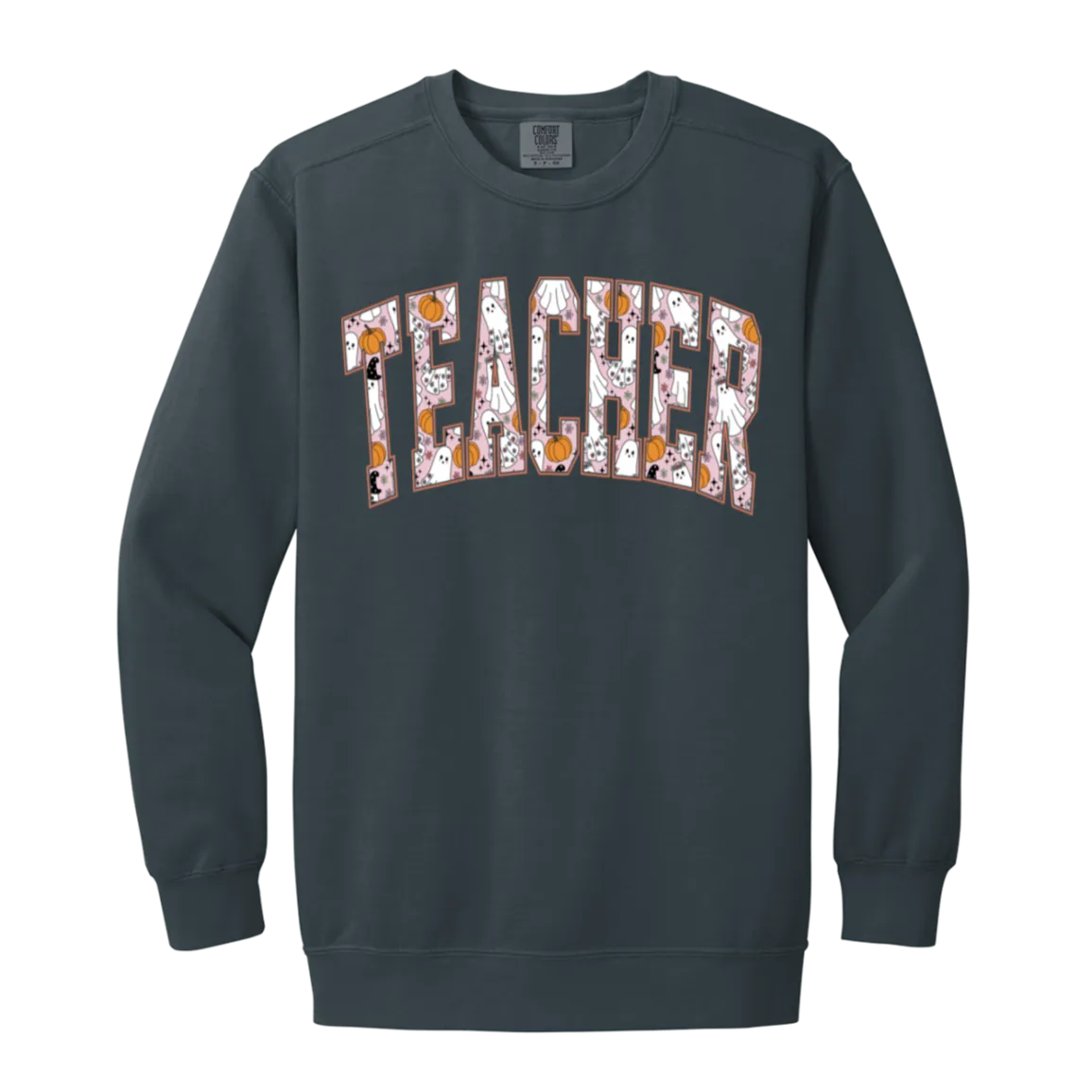 Trendy Halloween Fall Crewneck Sweatshirt – Perfect for Spooky Teachers!